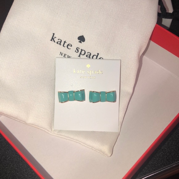 kate spade Jewelry - Kate Spade blue bow stud earrings